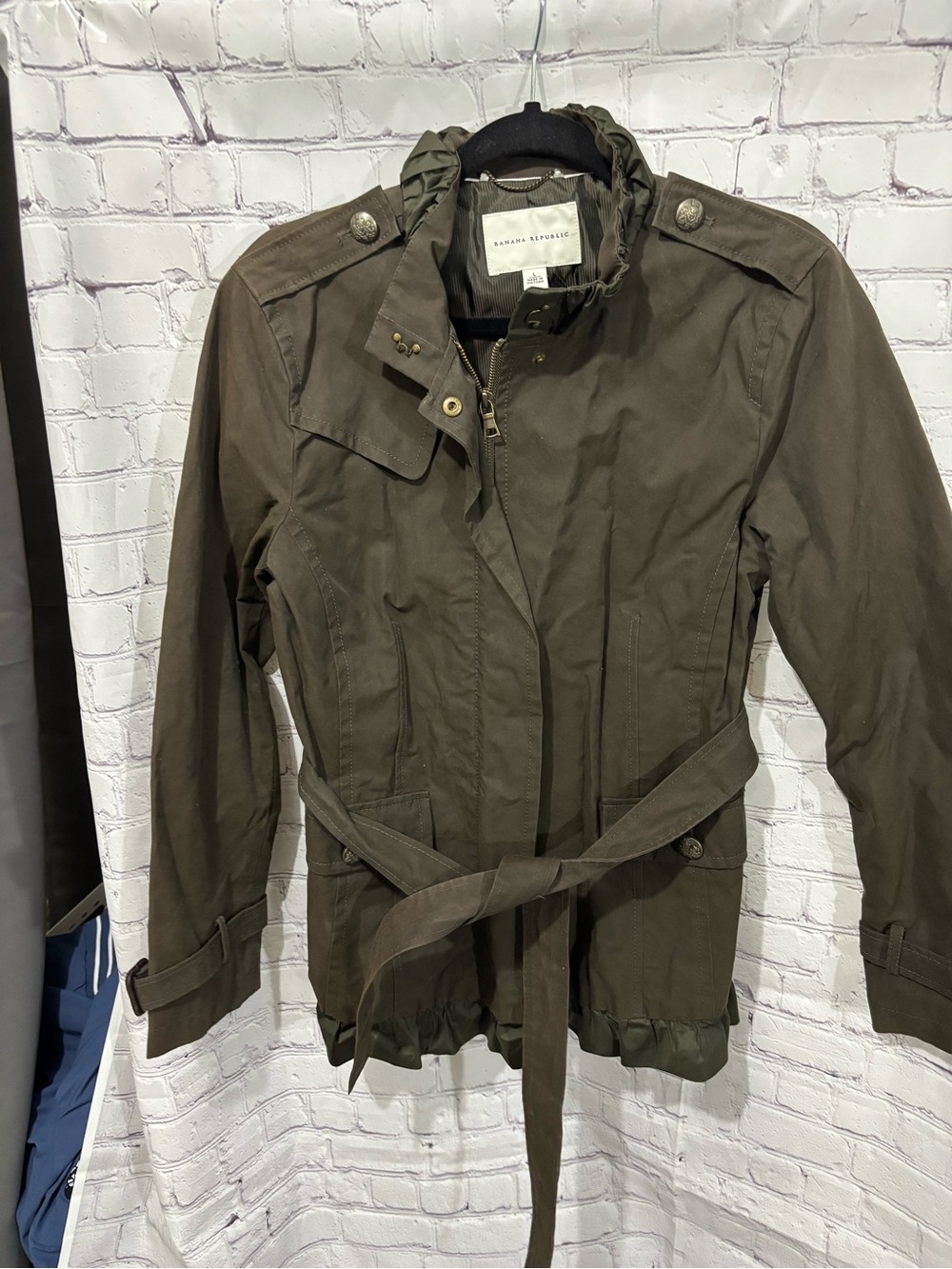 Banana Republic Olive Green Utility Belted Jacket